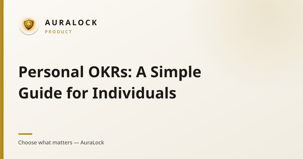 Cover art — Personal OKRs: A Simple Guide for Individuals