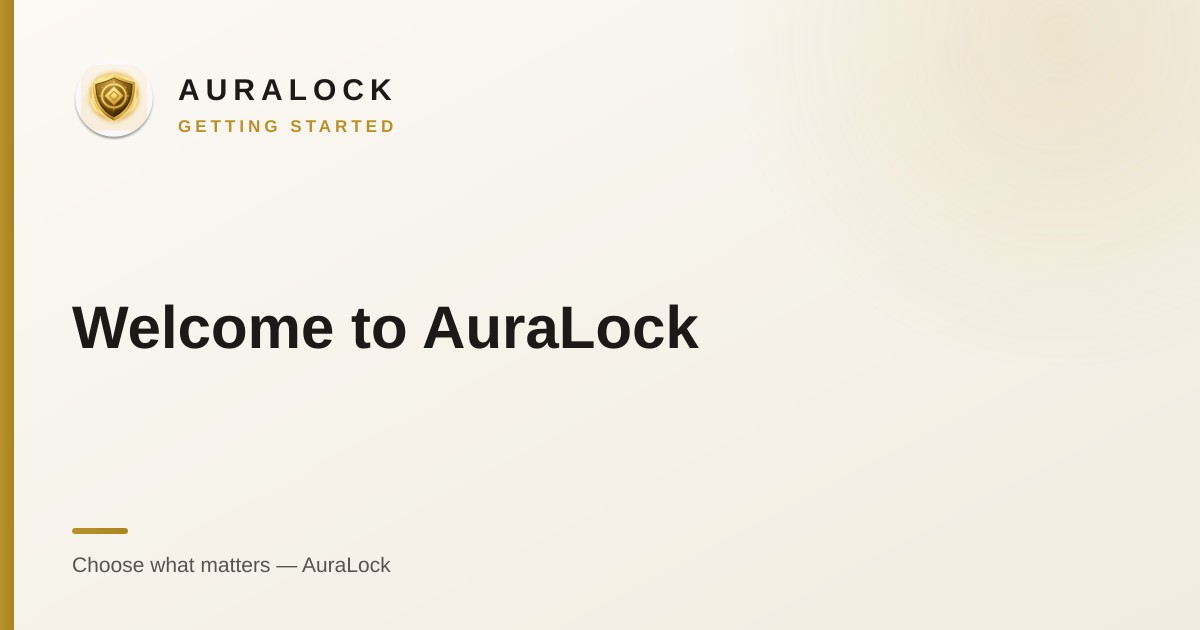 Cover art — Welcome to AuraLock